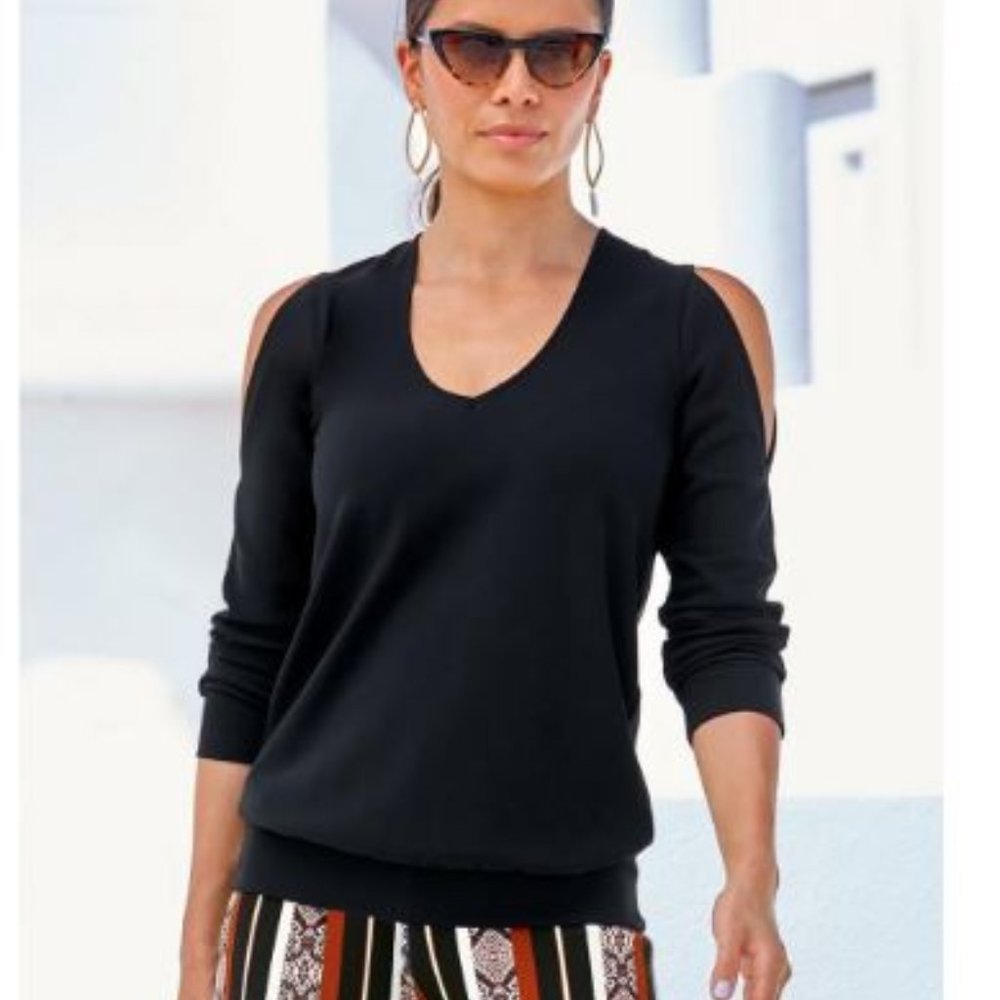 Boston Proper Cold Shoulder Blouse Top